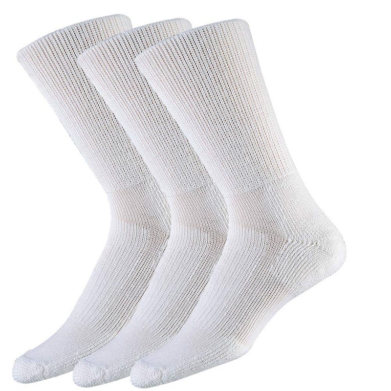 Thorlos Unisex WX Walking Thick Padded Crew Sock, White (3 Pack), Large - Image 1